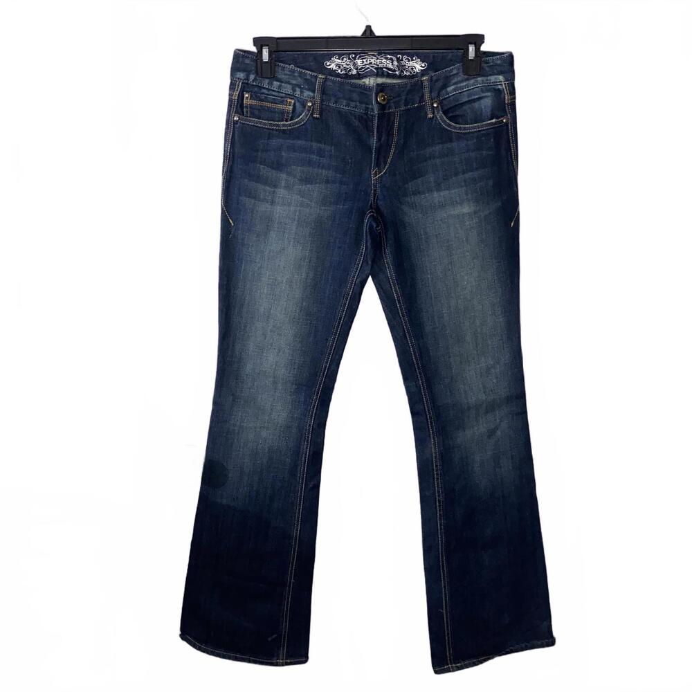 Express Vintage Y2K Low Rise Bootcut Jeans Size 6 Flare Blue Denim